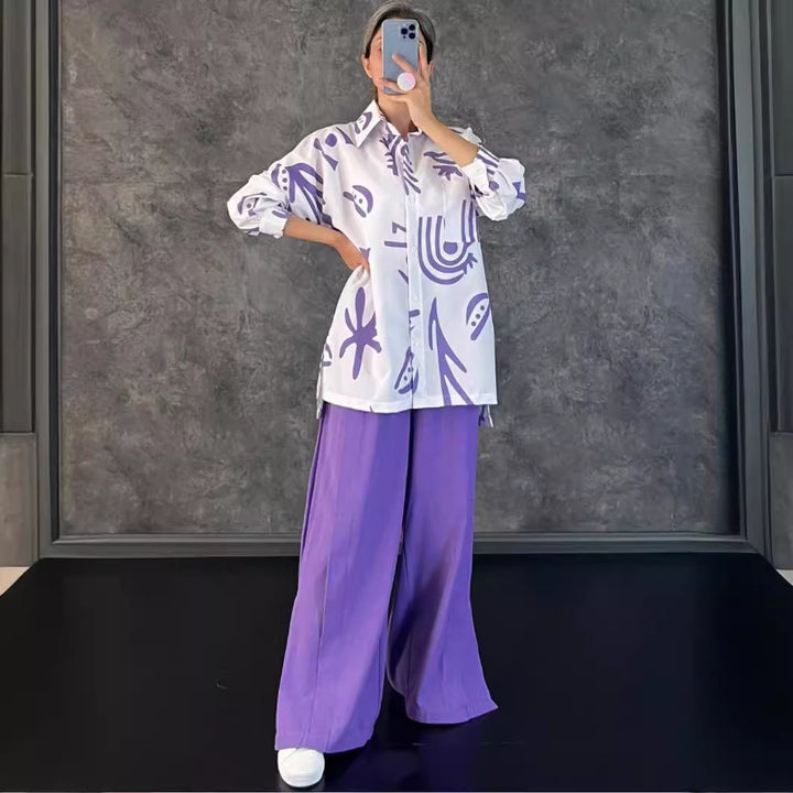 Damens stiliga oversized blusset med vida ben Mirla-Eva Jonsson