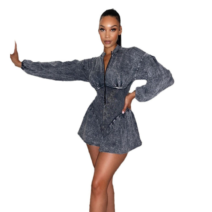 Damens stiliga wrap jumpsuit med puffärmar Mirla-Eva Jonsson