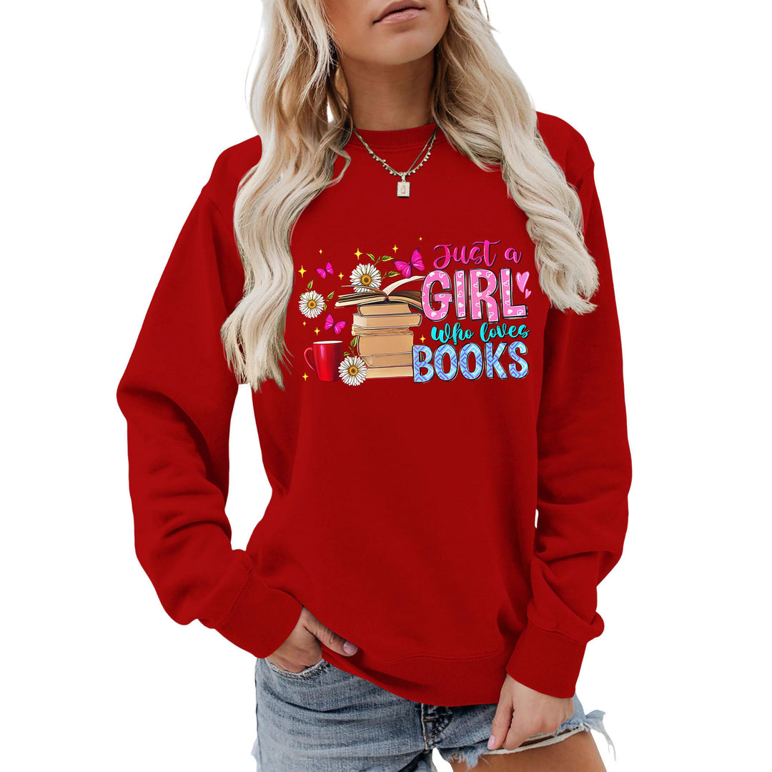 Damens sweatshirt med iögonfallande bokmotiv och avslappnad passform Mirla-Eva Jonsson
