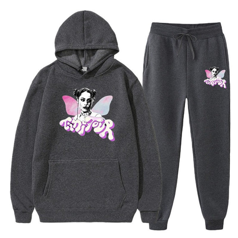 Damens sweatshirt och joggingbyxor set med kreativ grafisk design Mirla-Eva Jonsson