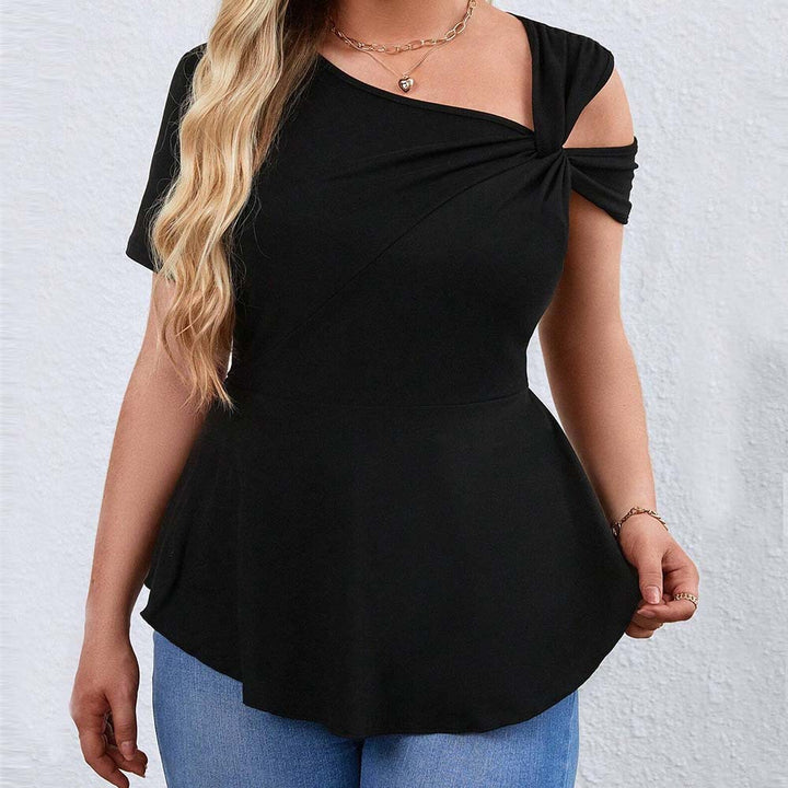 Damens topp med asymmetrisk cut-out och raffinerad inlindningsdesign Mirla-Eva Jonsson