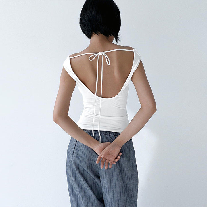 Damenshirt med snyggt omslagshalsline Mirla-Eva Jonsson