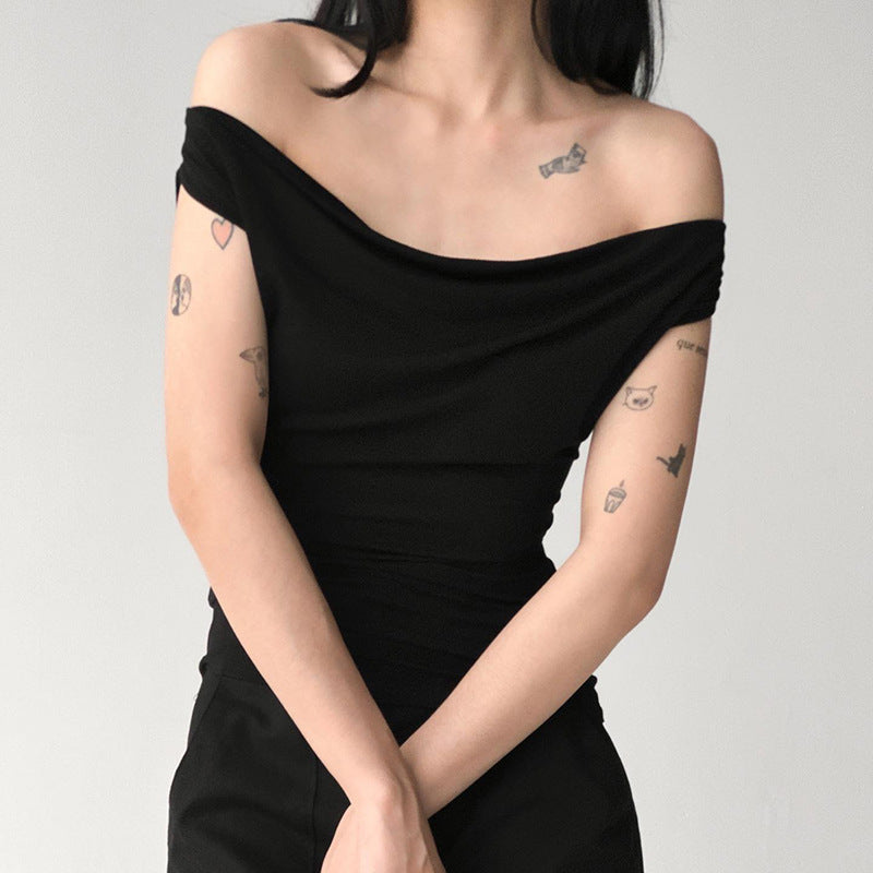 Damenshirt med snyggt omslagshalsline Mirla-Eva Jonsson