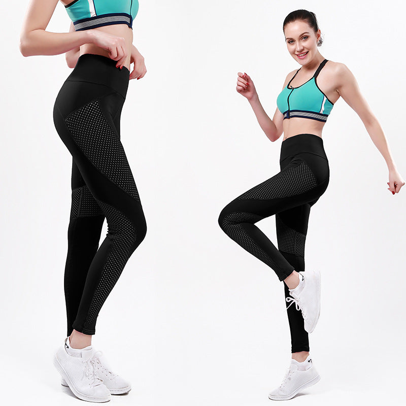 Damensportiga leggings med ventilerande mesh-inlägg och hög midja Mirla-Eva Jonsson