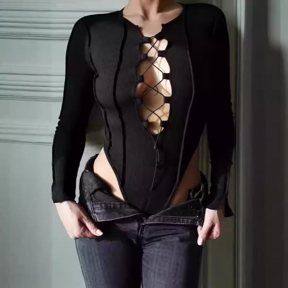 Damensstyliskt långärmad bodysuit Mirla-Eva Jonsson