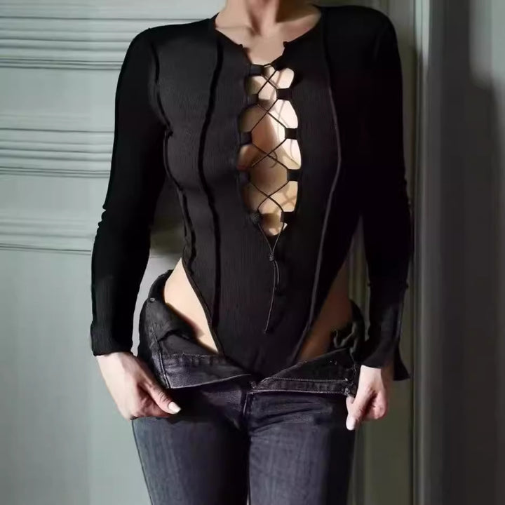 Damensstyliskt långärmad bodysuit Mirla-Eva Jonsson