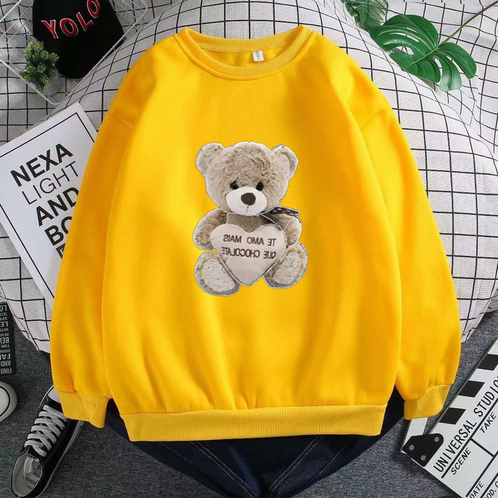 Damensweatshirt med broderad björnmotiv Mirla-Eva Jonsson