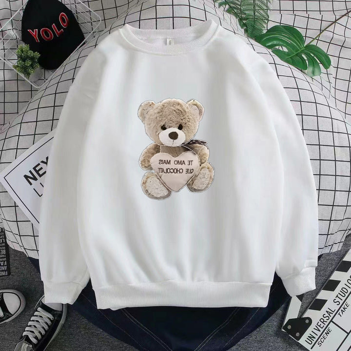 Damensweatshirt med broderad björnmotiv Mirla-Eva Jonsson