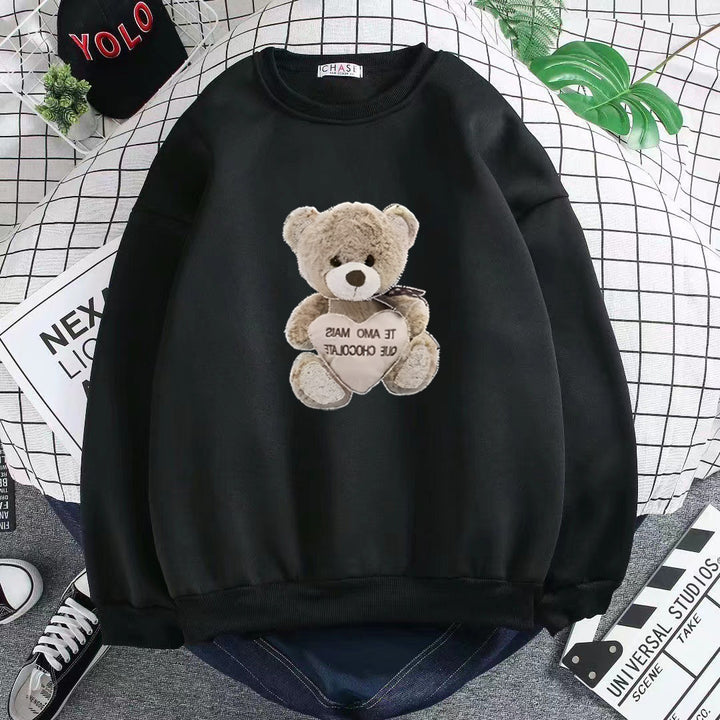 Damensweatshirt med broderad björnmotiv Mirla-Eva Jonsson