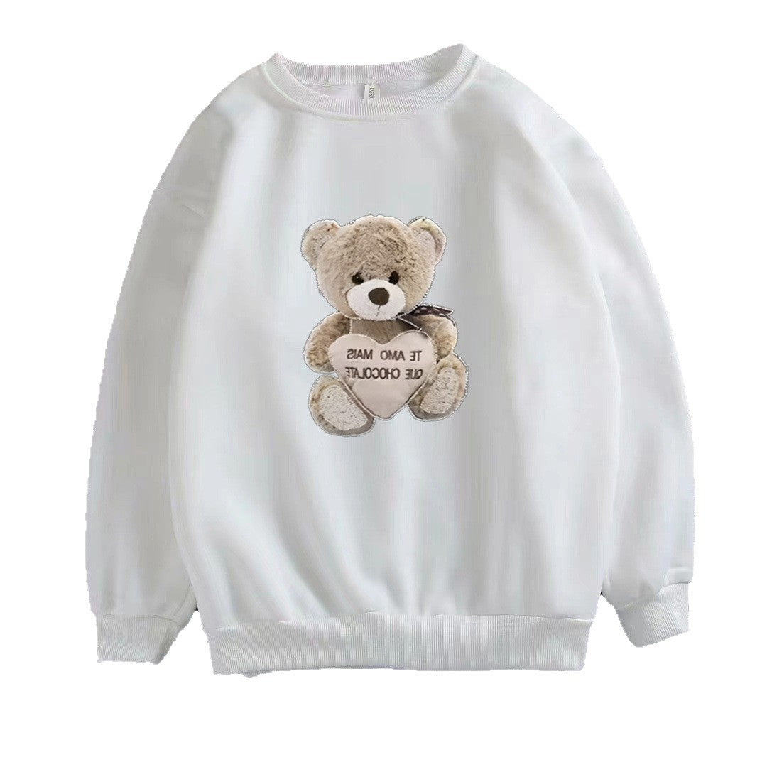 Damensweatshirt med broderad björnmotiv Mirla-Eva Jonsson