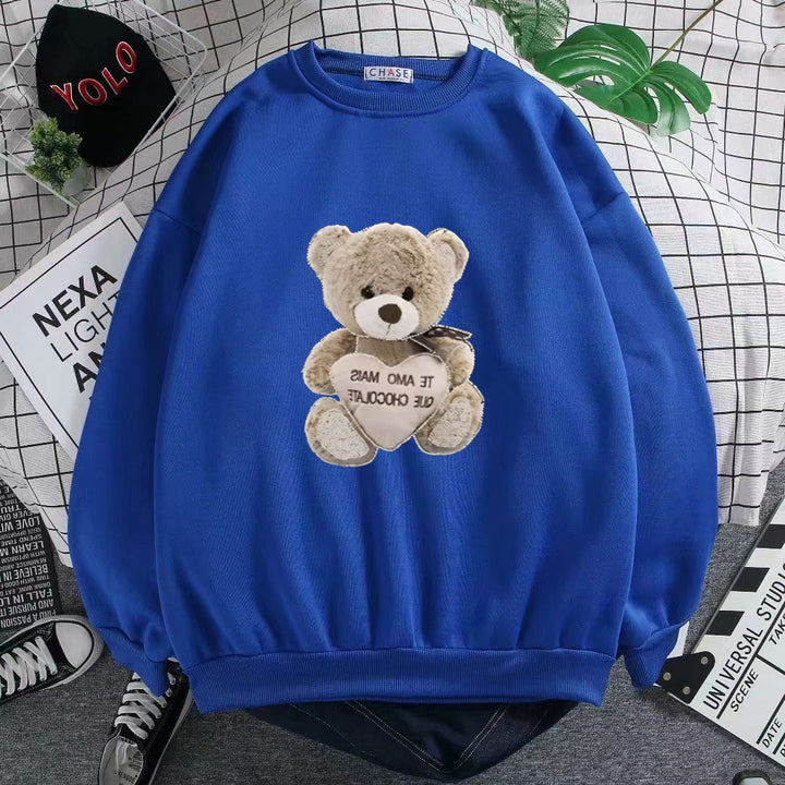 Damensweatshirt med broderad björnmotiv Mirla-Eva Jonsson