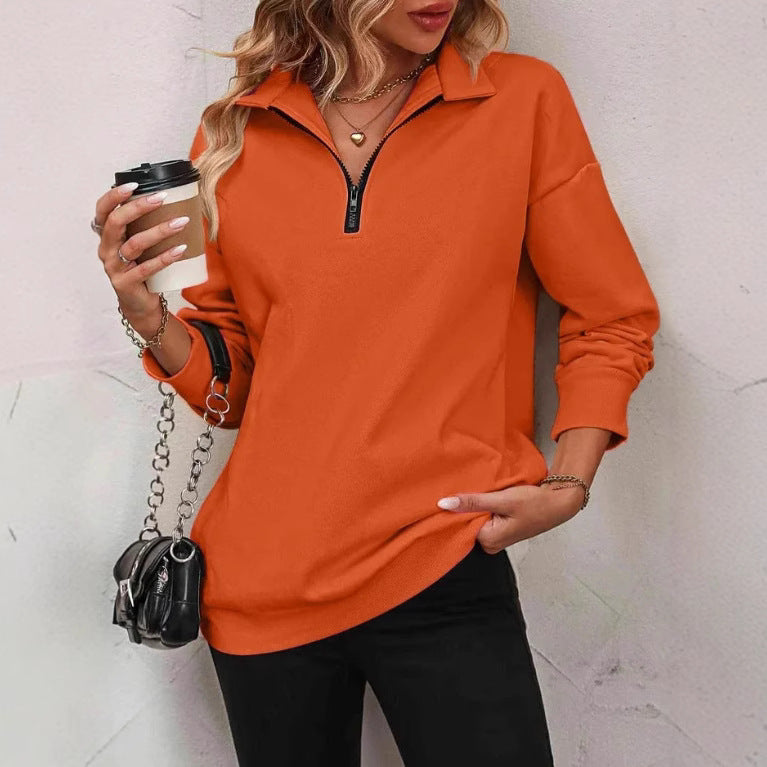 Damensweatshirt med halv dragkedja Mirla-Eva Jonsson
