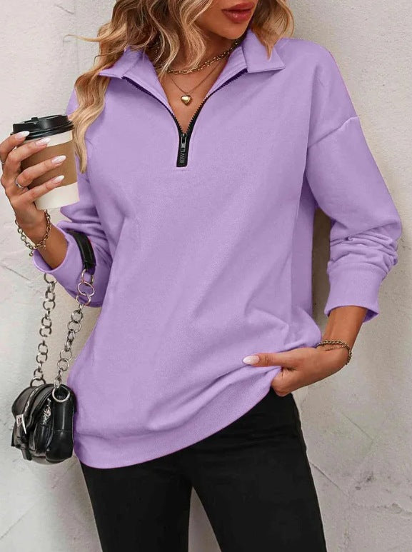 Damensweatshirt med halv dragkedja Mirla-Eva Jonsson