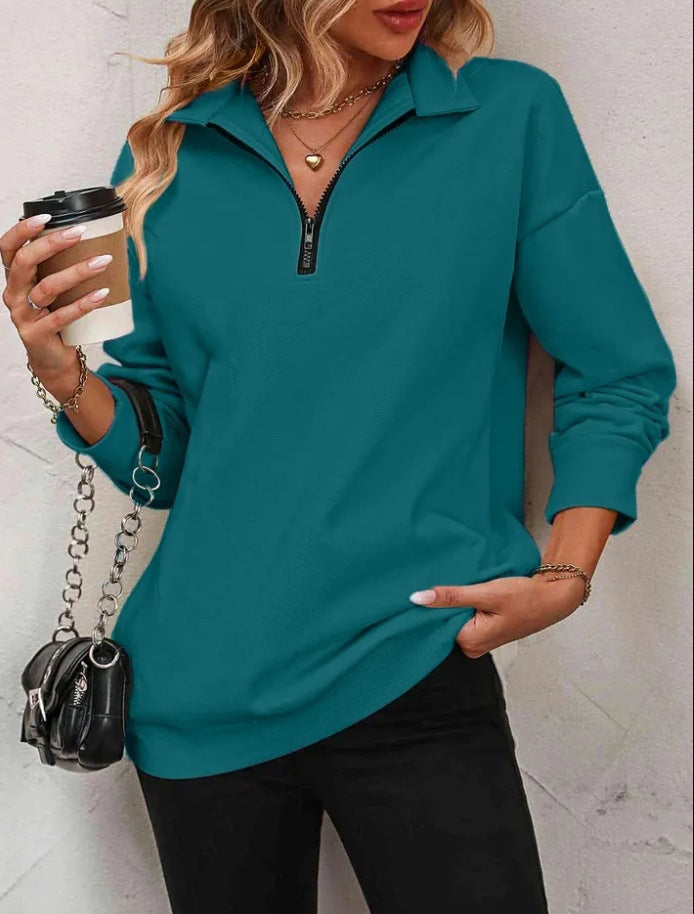 Damensweatshirt med halv dragkedja Mirla-Eva Jonsson