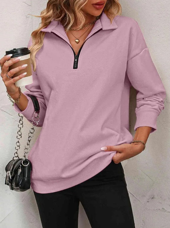 Damensweatshirt med halv dragkedja Mirla-Eva Jonsson