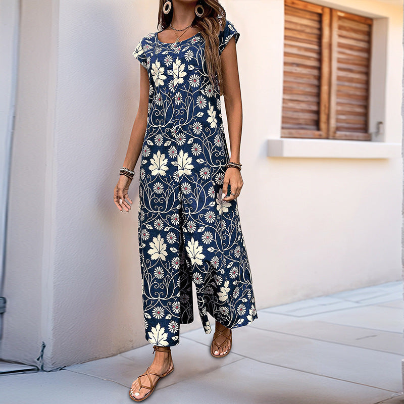 Dameoverall med Blommönster och Praktiska Fickor Mirla-Eva Jonsson