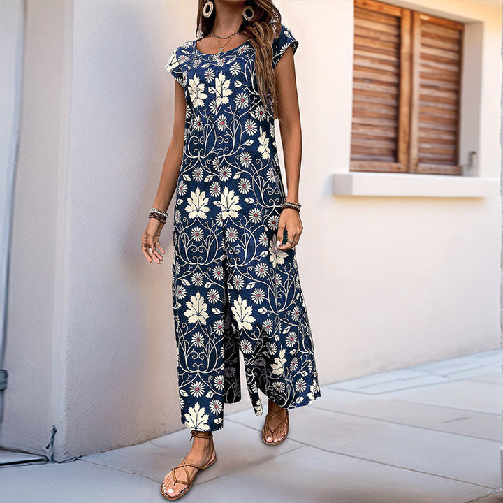 Dameoverall med Blommönster och Praktiska Fickor Mirla-Eva Jonsson