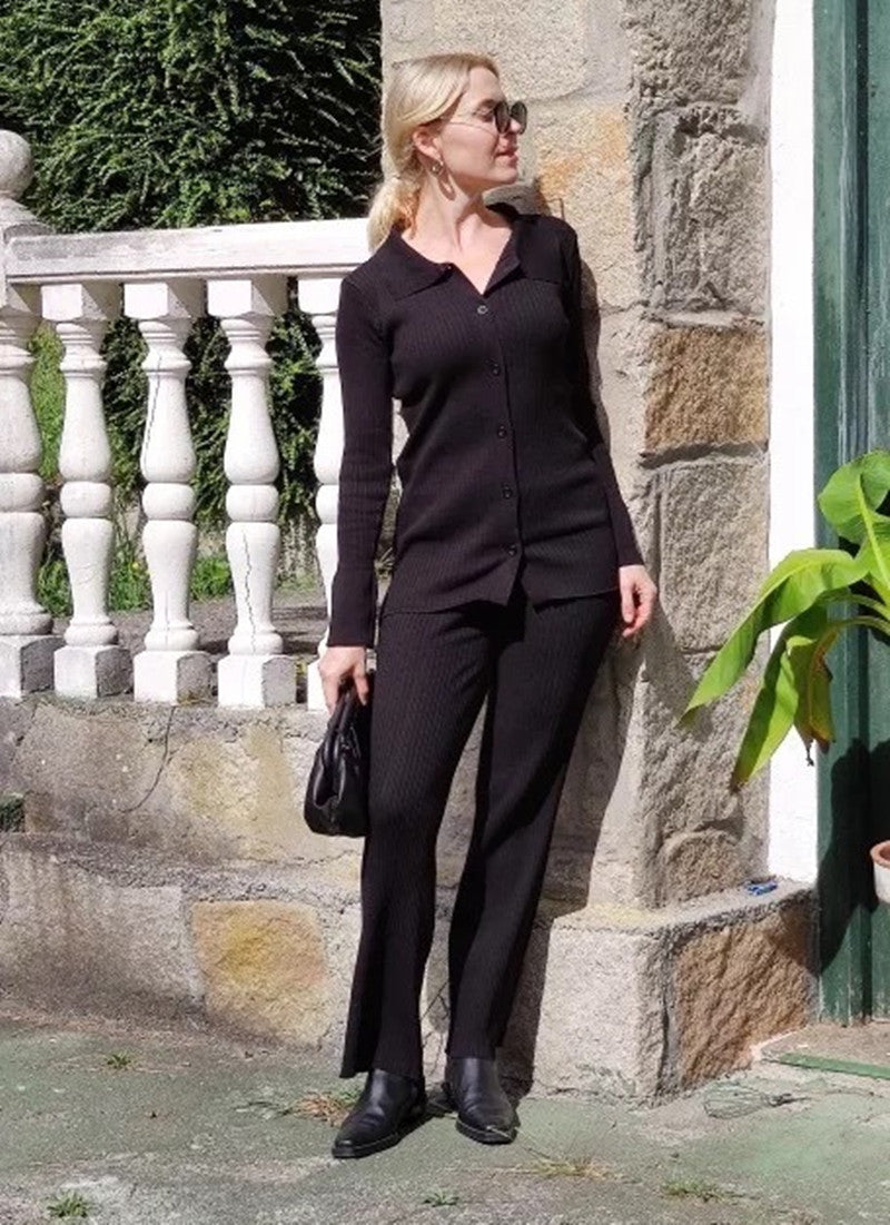 Damer 3-delat finstickat loungewear-set Mirla-Eva Jonsson
