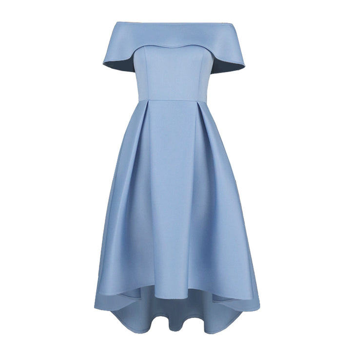 Damer A-linje klänning med off-shoulder design och svängande nederkant Mirla-Eva Jonsson