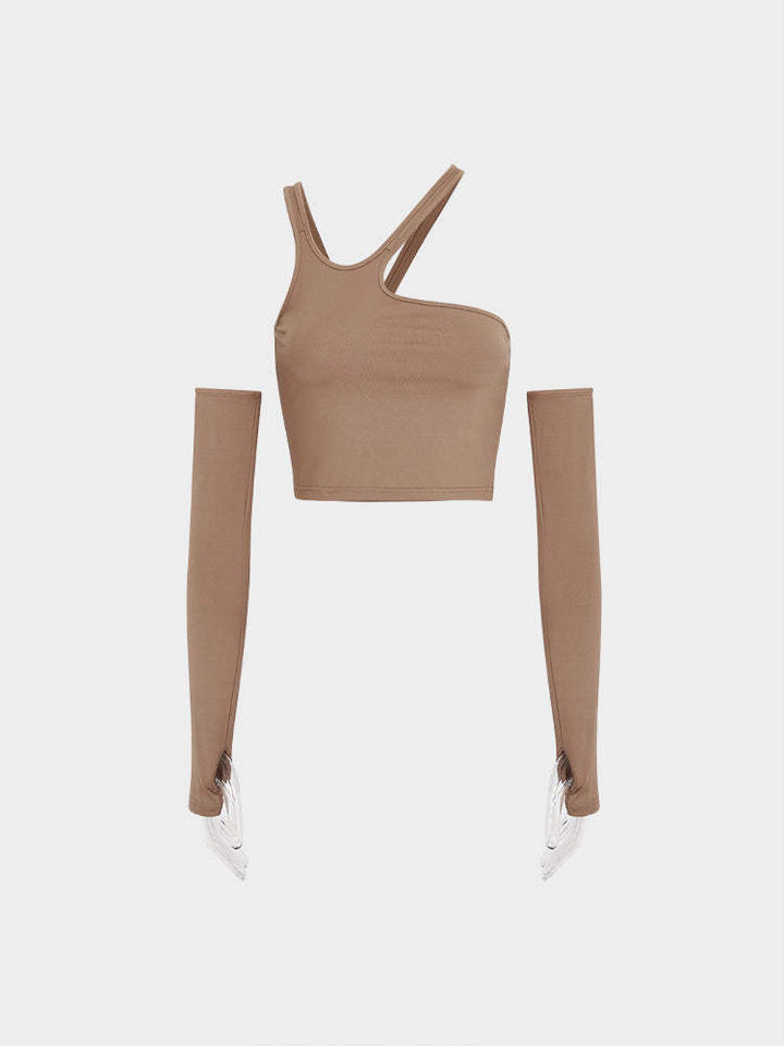 Damer Asymmetrisk Crop-Top med långa ärmar Mirla-Eva Jonsson