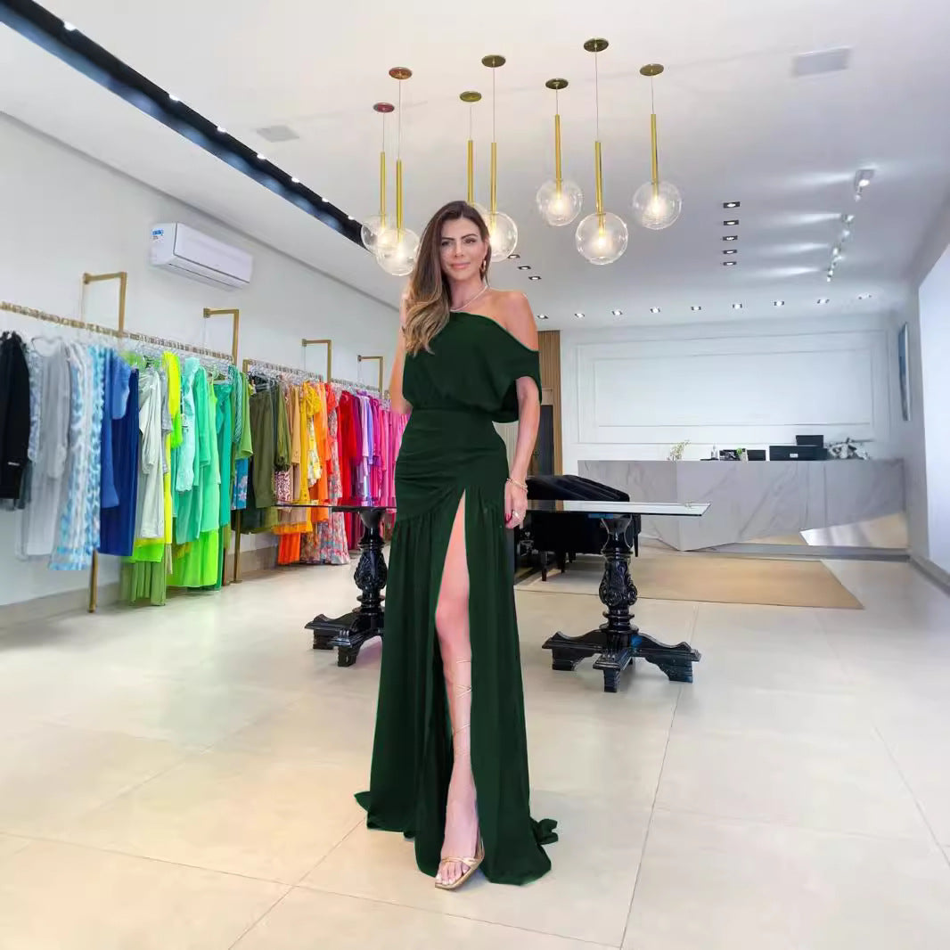 Damer Asymmetrisk Maxikjol med Slits och Off-Shoulder Design Mirla-Eva Jonsson