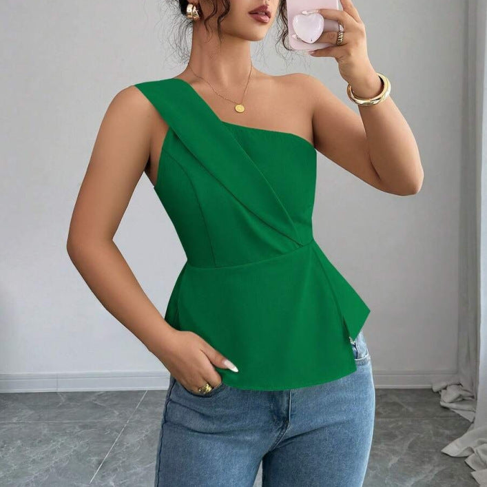 Damer Asymmetrisk Peplum-top med drapering Mirla-Eva Jonsson
