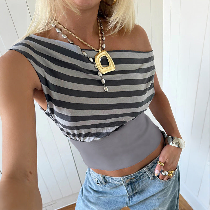 Damer Asymmetrisk Top med randigt mönster Mirla-Eva Jonsson