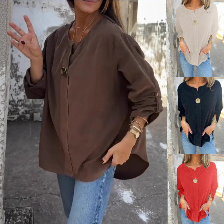 Damer Avslappnad Blus med Knappt detalj Mirla-Eva Jonsson