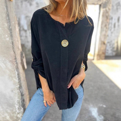 Damer Avslappnad Blus med Knappt detalj Mirla-Eva Jonsson