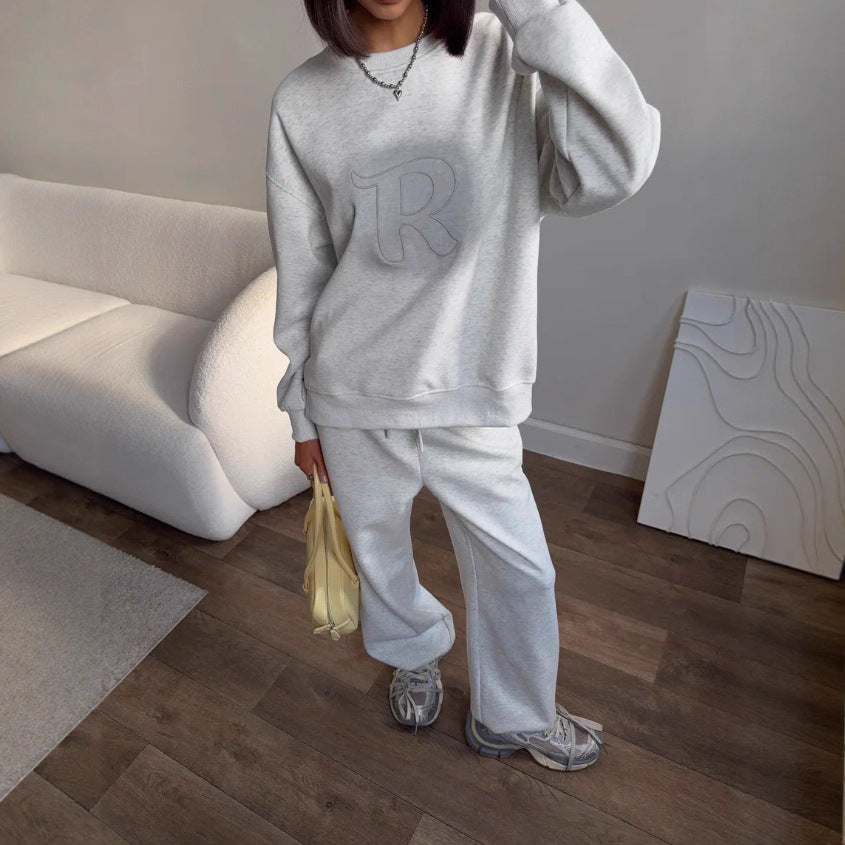 Damer Avslappnad Fritidsset med Oversized Sweatshirt och Bekväma Byxor Eva Jonsson-Eva Jonsson