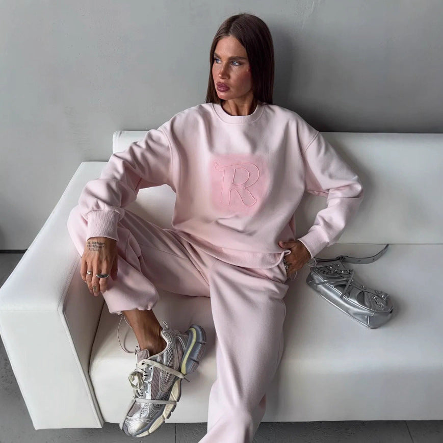 Damer Avslappnad Fritidsset med Oversized Sweatshirt och Bekväma Byxor Eva Jonsson-Eva Jonsson