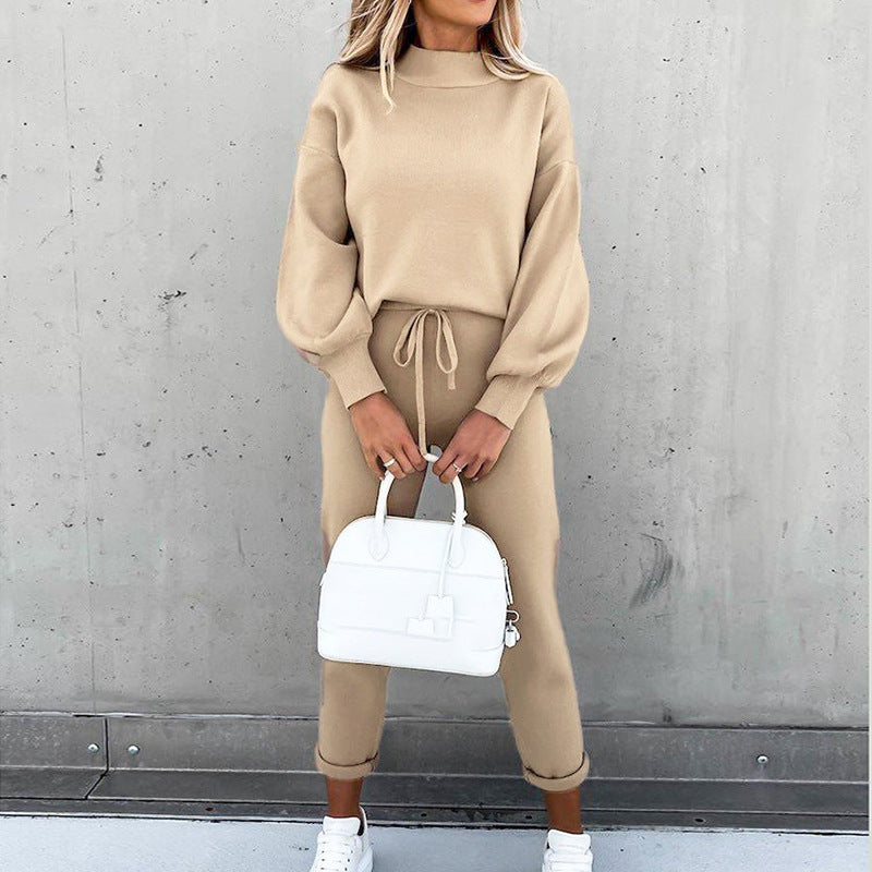 Damer Avslappnad Hoodie-set med bekväma Joggingbyxor Mirla-Eva Jonsson