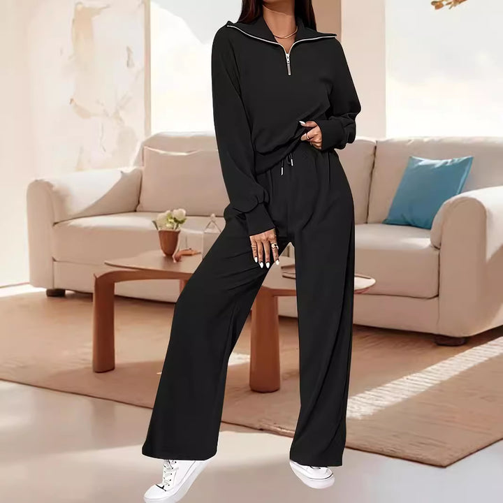 Damer Avslappnad Jumpsuit med Dragkedja och Vid Ben Eva Jonsson-Eva Jonsson