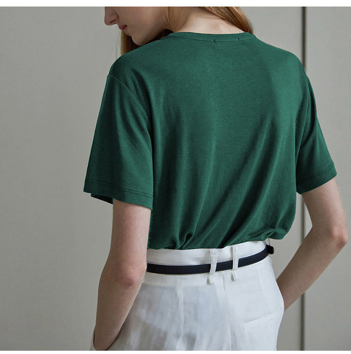 Damer Avslappnad Oversize T-shirt av Andningsbar Bomullsblandning med Strukturerad Yta Mirla-Eva Jonsson