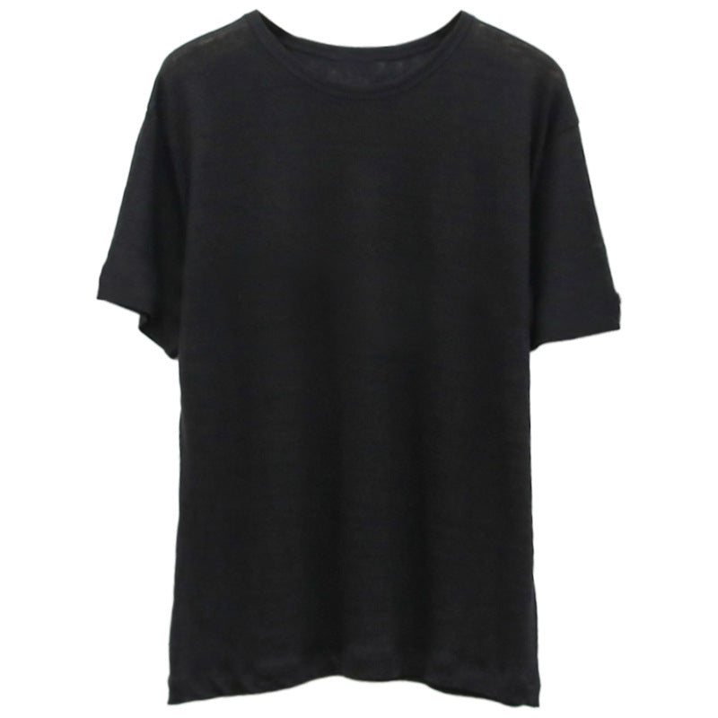 Damer Avslappnad Oversize T-shirt av Andningsbar Bomullsblandning med Strukturerad Yta Mirla-Eva Jonsson