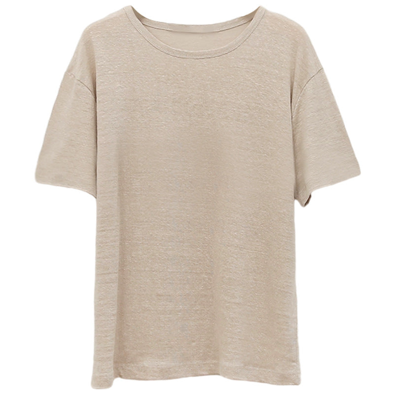 Damer Avslappnad Oversize T-shirt av Andningsbar Bomullsblandning med Strukturerad Yta Mirla-Eva Jonsson