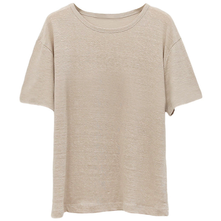 Damer Avslappnad Oversize T-shirt av Andningsbar Bomullsblandning med Strukturerad Yta Mirla-Eva Jonsson