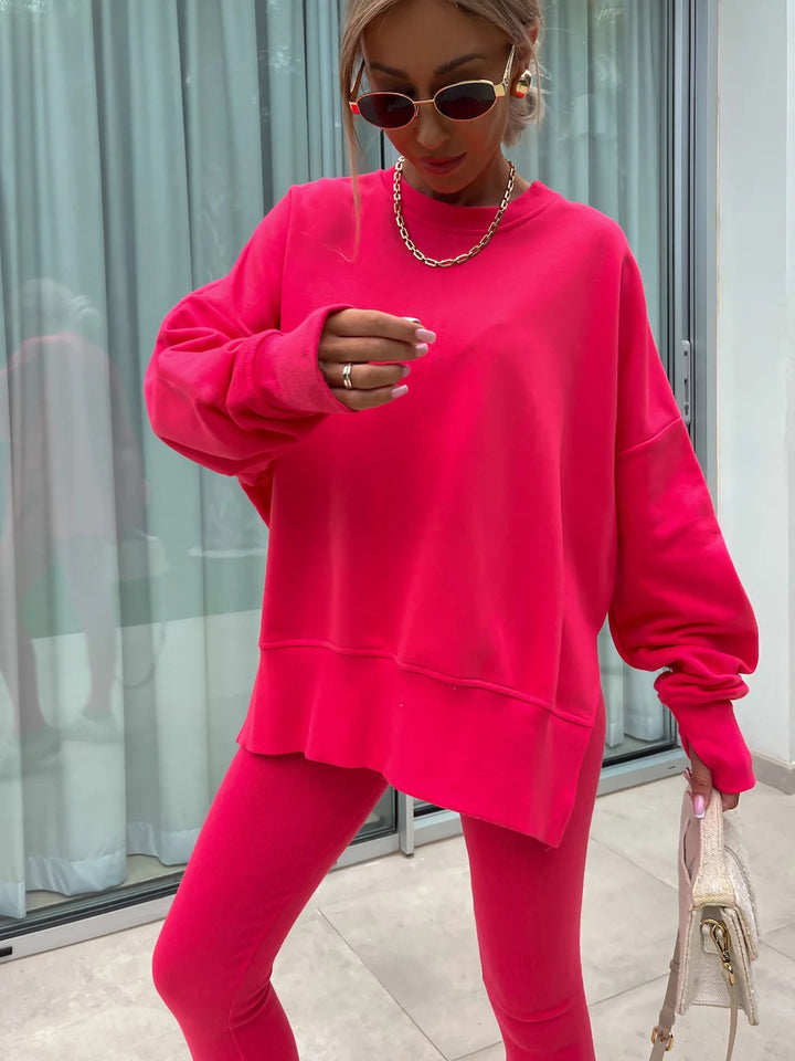Damer Avslappnad Oversized Sweatshirt och Leggings Set Mirla-Eva Jonsson