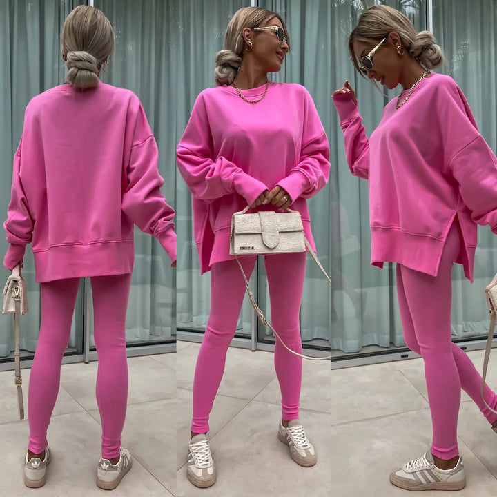 Damer Avslappnad Oversized Sweatshirt och Leggings Set Mirla-Eva Jonsson