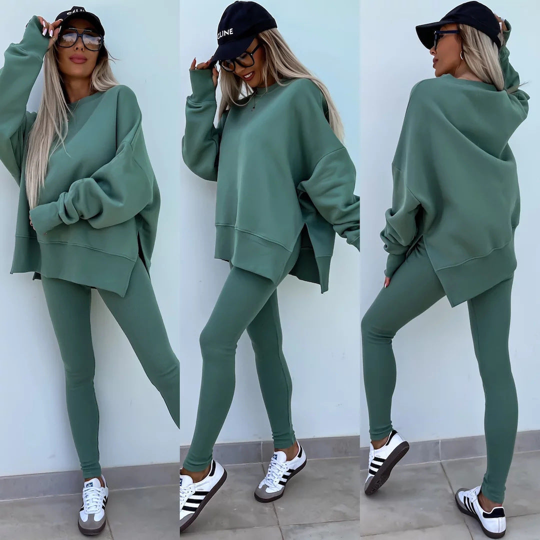 Damer Avslappnad Oversized Sweatshirt och Leggings Set Mirla-Eva Jonsson