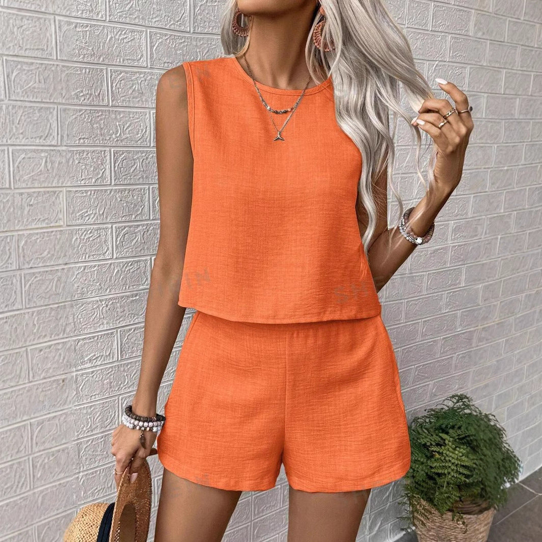 Damer Avslappnad Set med Cropped Topp och Shorts Mirla-Eva Jonsson