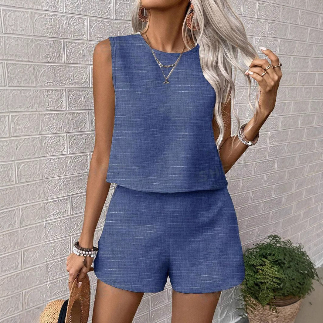 Damer Avslappnad Set med Cropped Topp och Shorts Mirla-Eva Jonsson
