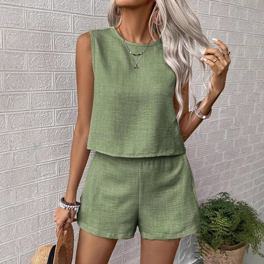 Damer Avslappnad Set med Cropped Topp och Shorts Mirla-Eva Jonsson