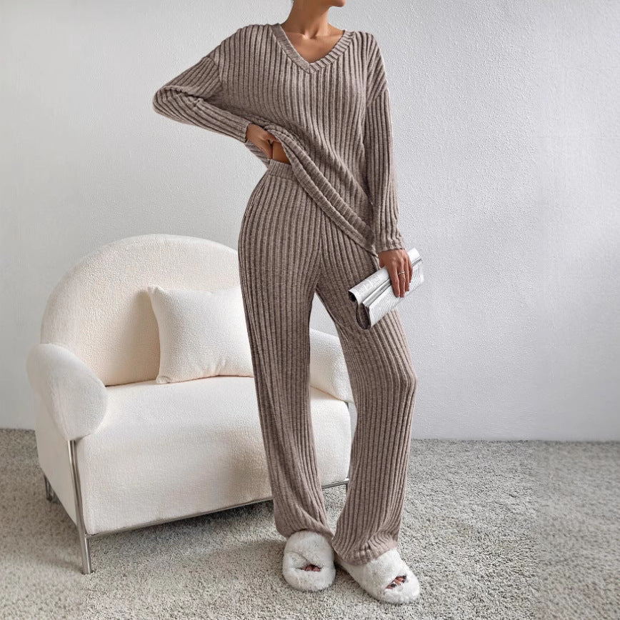 Damer Avslappnad Stickad Lounge Set I Mjukt, Ribbat Material Mirla-Eva Jonsson