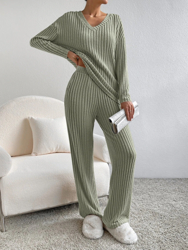 Damer Avslappnad Stickad Lounge Set I Mjukt, Ribbat Material Mirla-Eva Jonsson