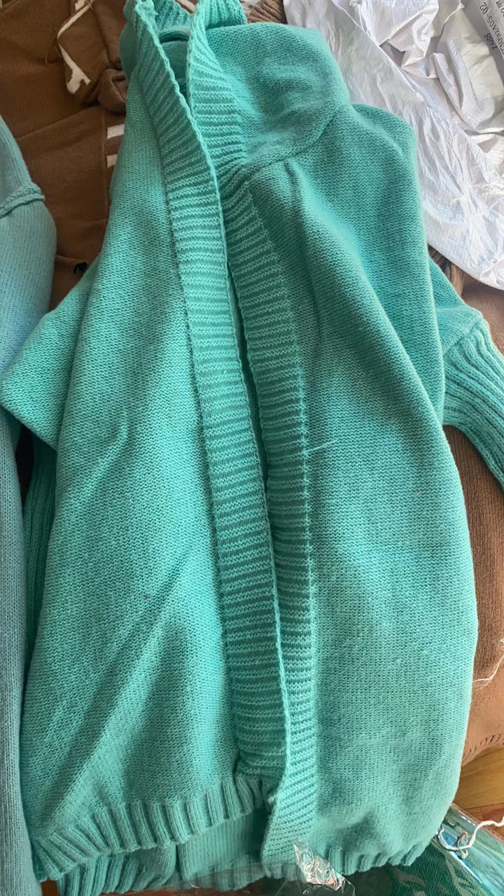 Damer Avslappnad Stickad Tröja med Öppen Framsida och Fint Mönster Eva Jonsson-Eva Jonsson