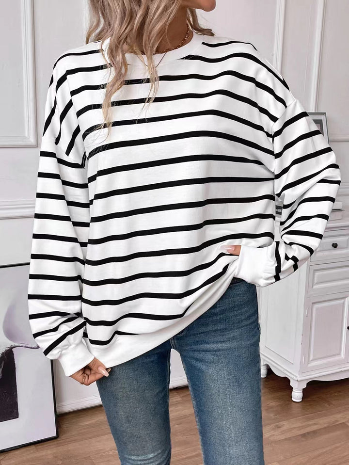 Damer Avslappnad Tröja med modernt Randmönster Mirla-Eva Jonsson