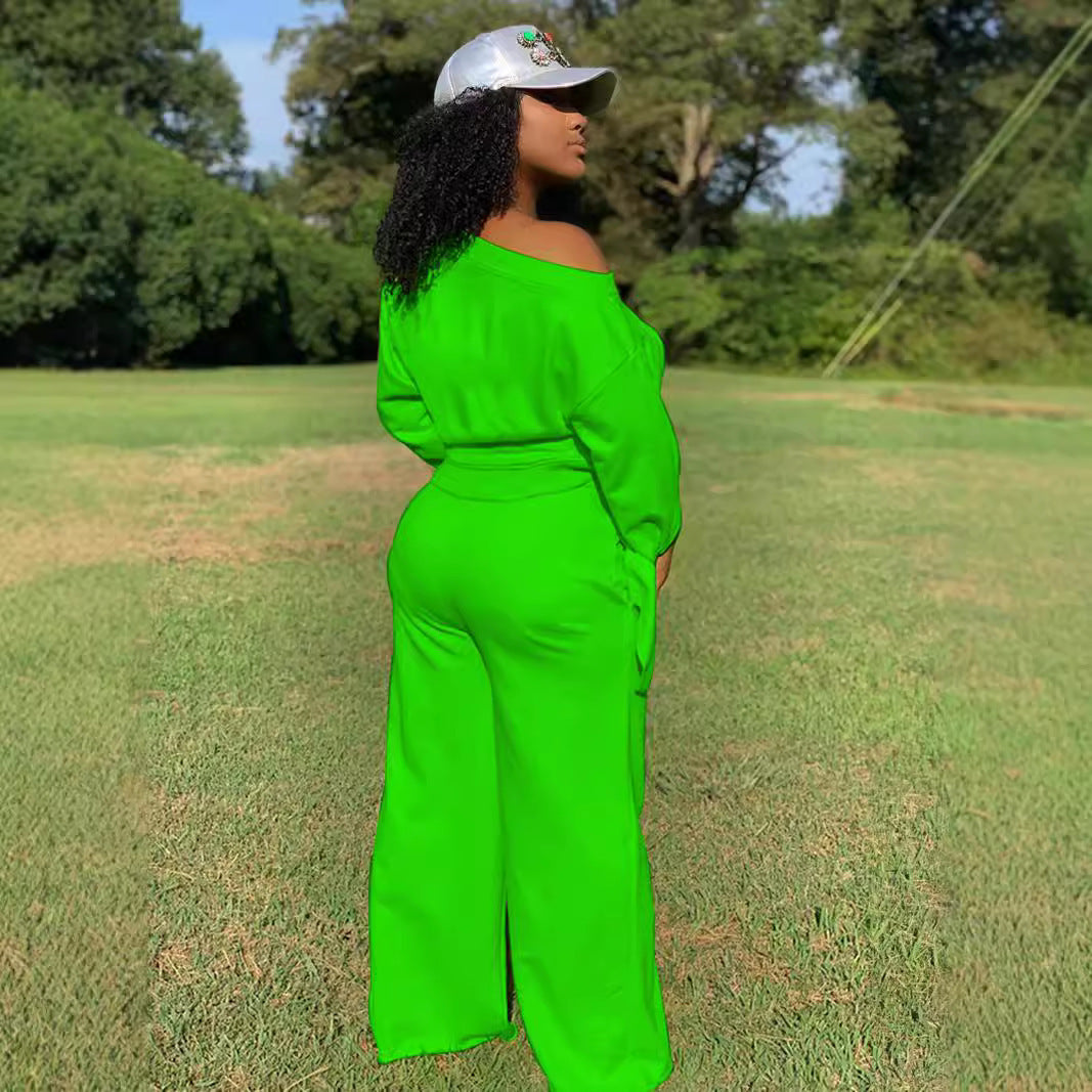 Damer Avslappnad Två-Dels Set med Lös Passform och Off-Shoulder Design Eva Jonsson-Eva Jonsson