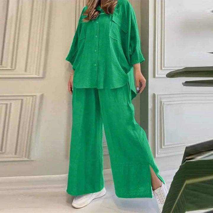Damer Avslappnad och Luftig Topp med Vid Byxdress Mirla-Eva Jonsson