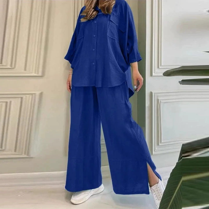 Damer Avslappnad och Luftig Topp med Vid Byxdress Mirla-Eva Jonsson